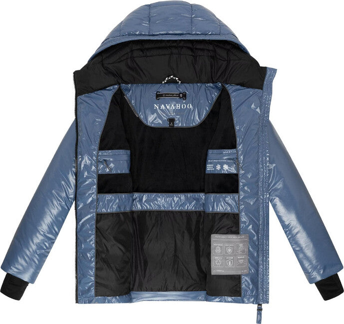 Navahoo EISGLANZ zimska jakna ženski s kapuco, dusty blue