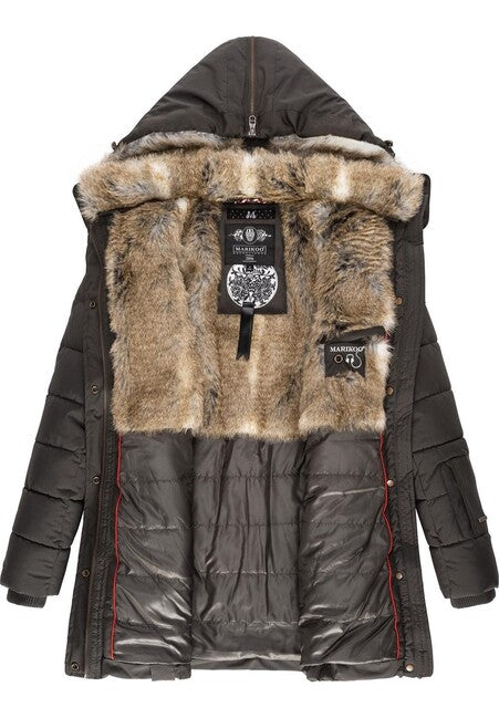 Marikoo LIEBLINGS JACKE ženska zimska jakna s kapuco, Anthracite