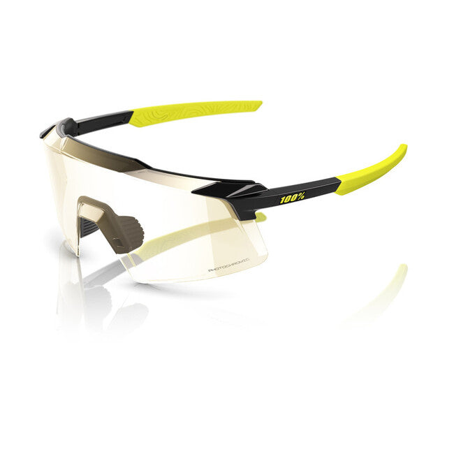 100% Aerocraft sončna očala, Gloss Metallic Black - Gold Mirror Photochromic