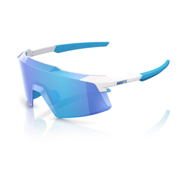 100% Aerocraft Slnečne očala Matte White - HiPER Blue Mirror