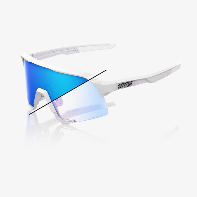 100% S3 Bastille LE sončna očala, Pearl White Glitter, Blue Mirror Photochromic