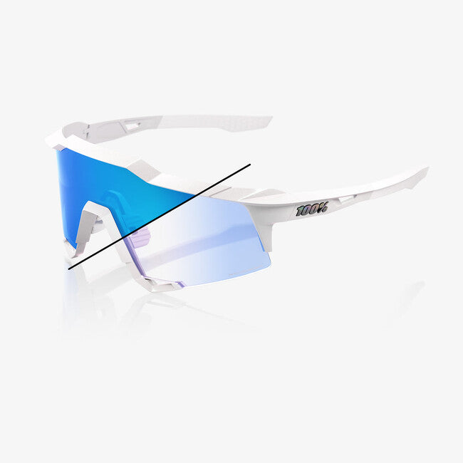 100% Speedcraft sončna očala Bastille LE, Pearl White Glitter, Blue Mirror Photochromic