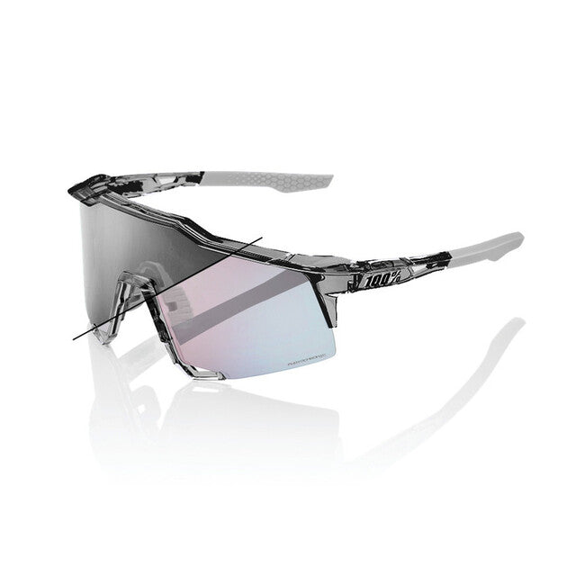 100% Speedcraft sončna očala, Polished Translucent Grey - Rose Gold Mirror Photochromic Lens