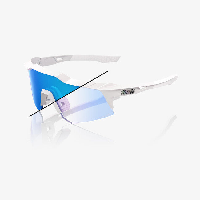 100% Speedcraft XS sončna očala, Bastille LE - Pearl White Glitter - Blue Mirror Photochromic