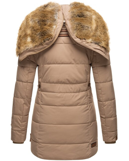 Marikoo LIEBLINGS JACKE ženska zimska jakna s kapuco, Taupe