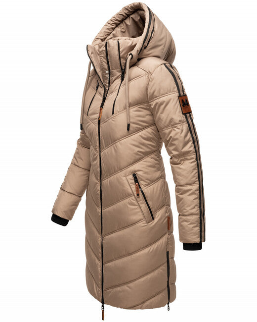 Marikoo ARMASA women's winter jacket, Taupe grey