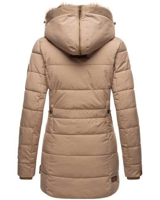 Marikoo LIEBLINGS JACKE ženska zimska jakna s kapuco, Taupe