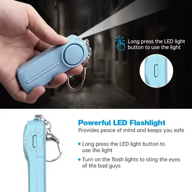 W&G SHIELD SOS Προσωπικός συναγερμός με Φακό LED και Αλυσίδα Έλξης Ενεργοποίησης, Μαύρο
