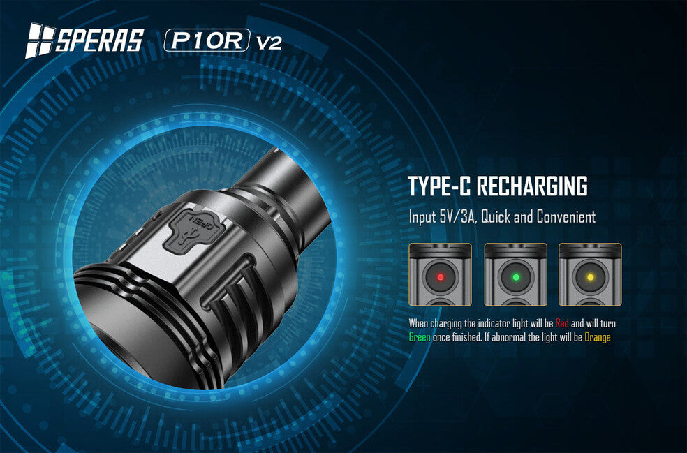 Speras P10R V2 polnilna LED svetilka 10000LM