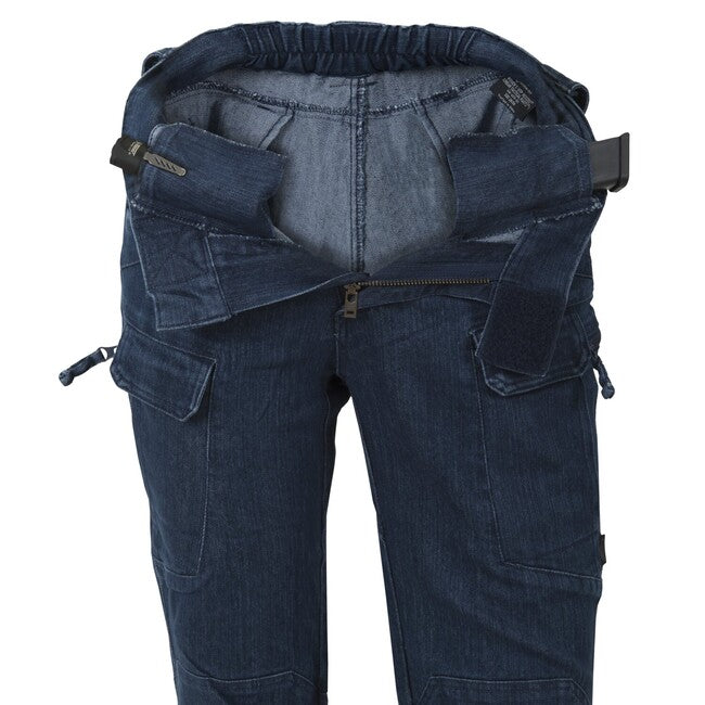 Helikon-Tex UTP Resized mestne hlače taktične ženski Denim Stretch Mestske, Marine Blue