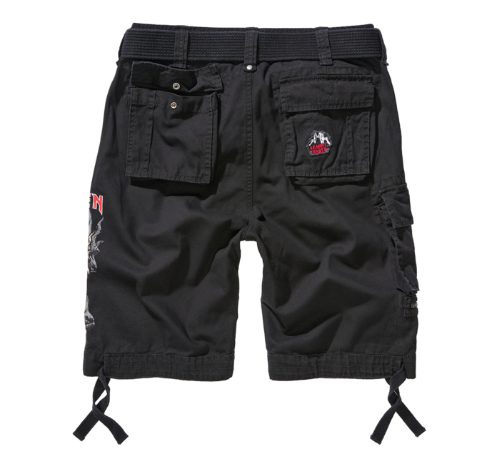 Brandit Iron Maiden The Number of The Beast kratke hlače Savage black edition, črne