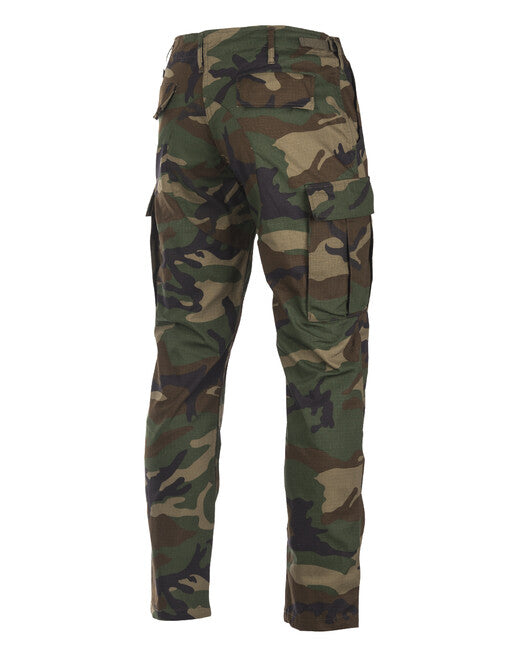 Mil-Tec US BDU SLIM FIT polne hlače rip-stop, woodland