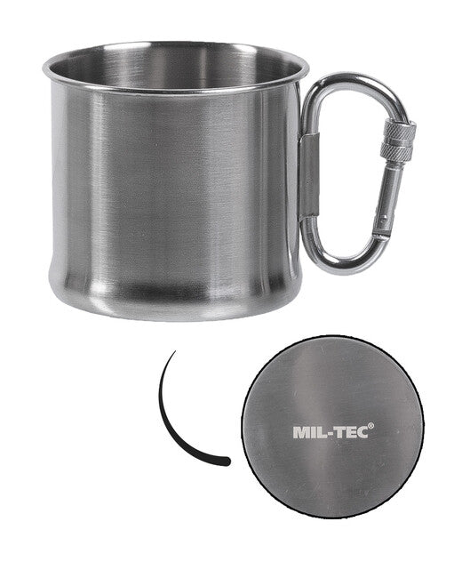 Mil-Tec Stainless Steel Mug 500ml with Carabiner