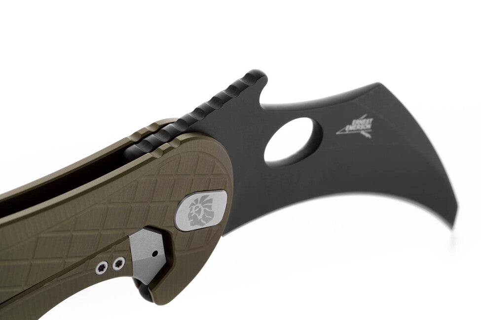 Lionsteel L.E. ONE 1 A GB Μαχαίρι τύπου KARAMBIT Green/Chemical Black, αναπτυγμένο σε συνεργασία με Emerson Design