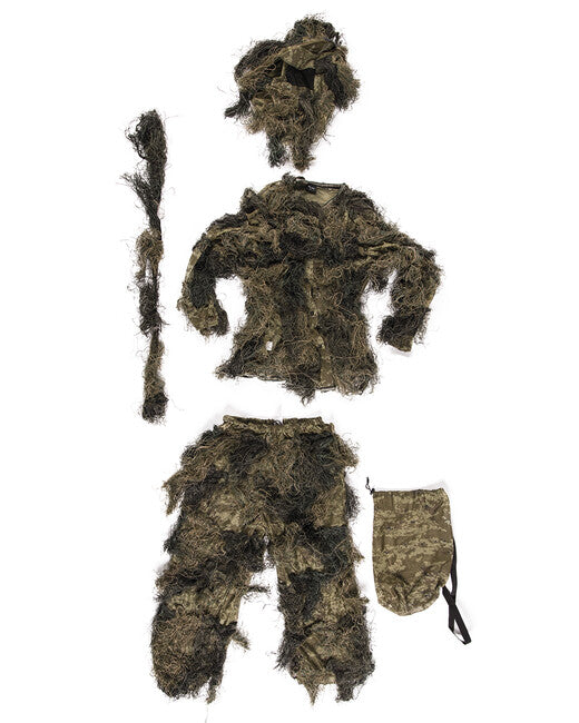 Mil-Tec Ghillie 4-delni kostum s požarno zaščito, woodland