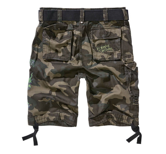 Brandit Iron Maiden The Number of The Beast kratke hlače Savage, darkcamo
