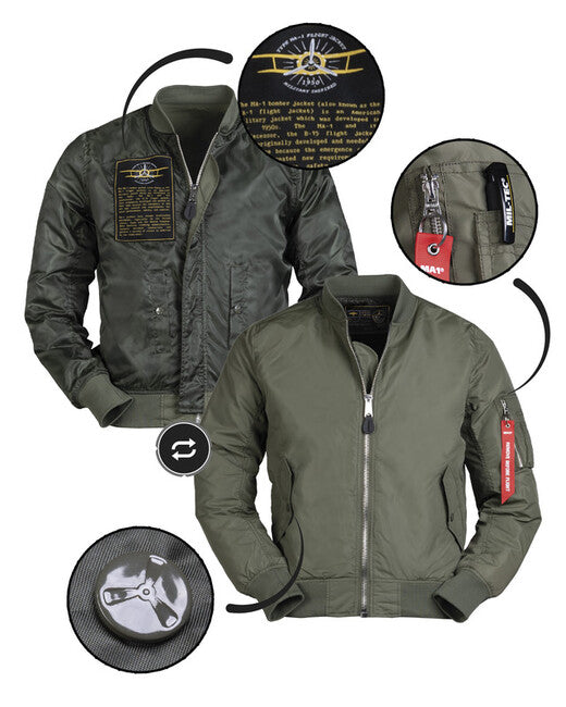 Mil-Tec US MA1 tenka bomber jakna, olivno zelena