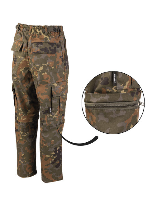Mil-Tec BDU ZIP-OFF hlače US otroški flecktarn