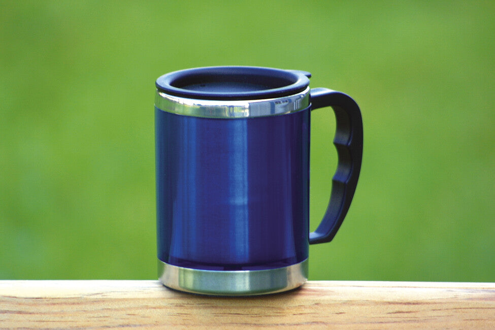 BasicNature MUG kozarec iz nerjavečega jekla, moder, 0,42 l
