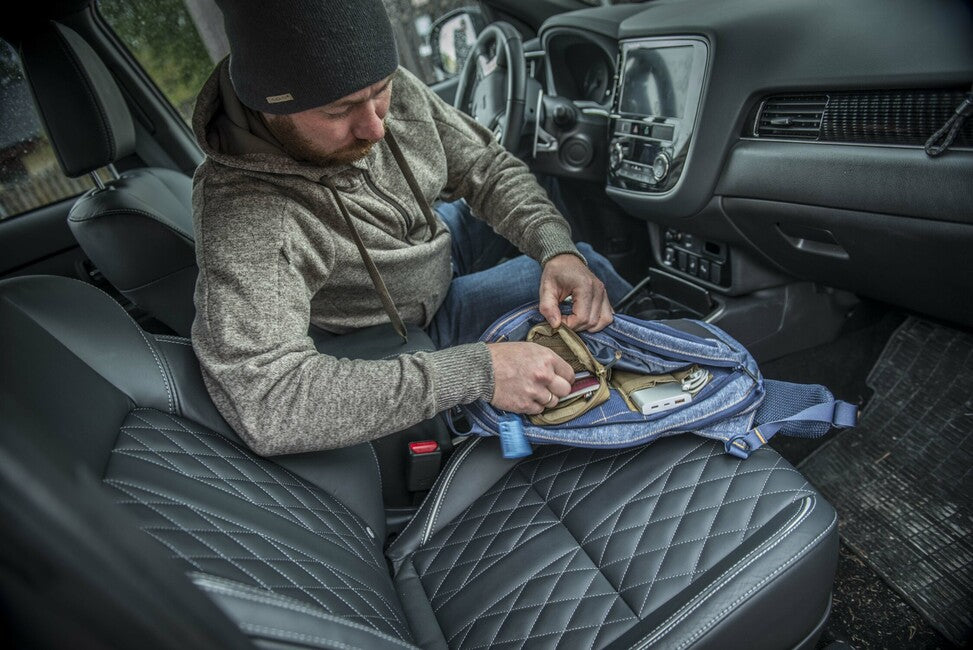 Helikon-Tex Covert pulover s kapuco (FullZip), modra melanž