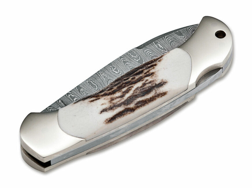 BÖKER® Junior Scout Spearpoint žepni nož 7 cm, damask, rogovina
