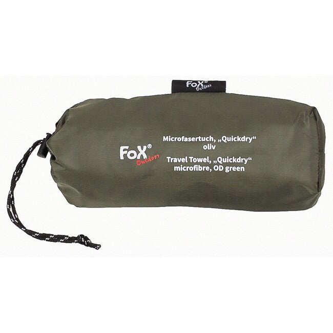 Fox Outdoor "Quickdry" potovalni brisač mikrovlakna, OD zelena, cca 130 x 80 cm