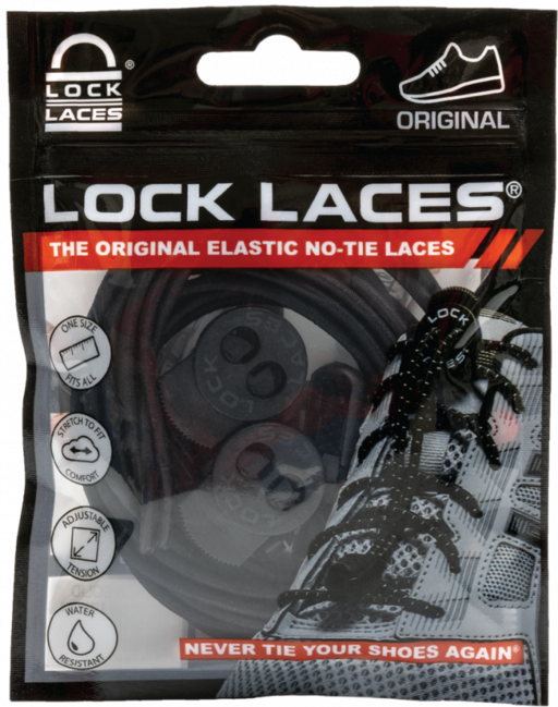 Lock Laces vezalke do čevljev, črne