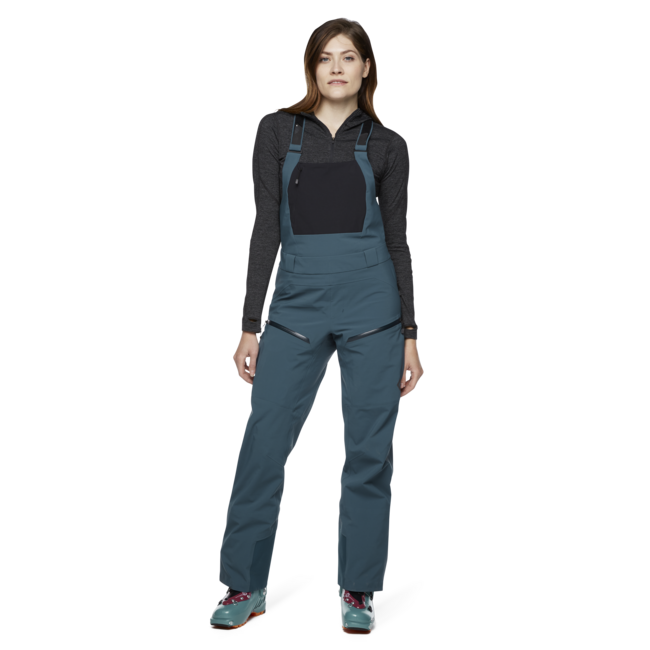 Black Diamond Recon Stretch Bibs hlače ženski s trakmi, azurite