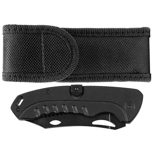 Fox Outdoor Jack Single-Hand Knife, 2 in 1, Black, G10 Handle