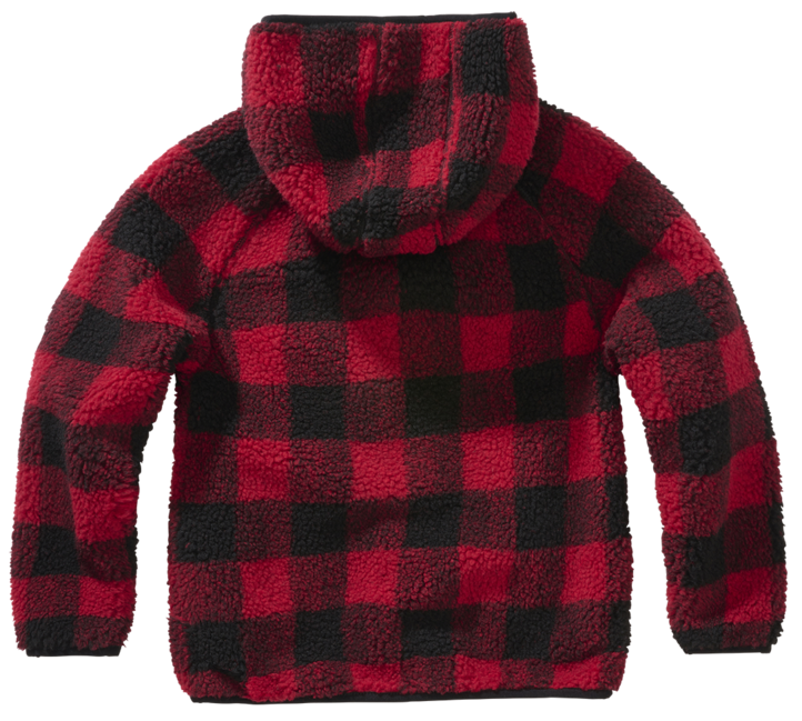 Brandit Teddyfleece jakna otroška s kapuco, rdeča/črna