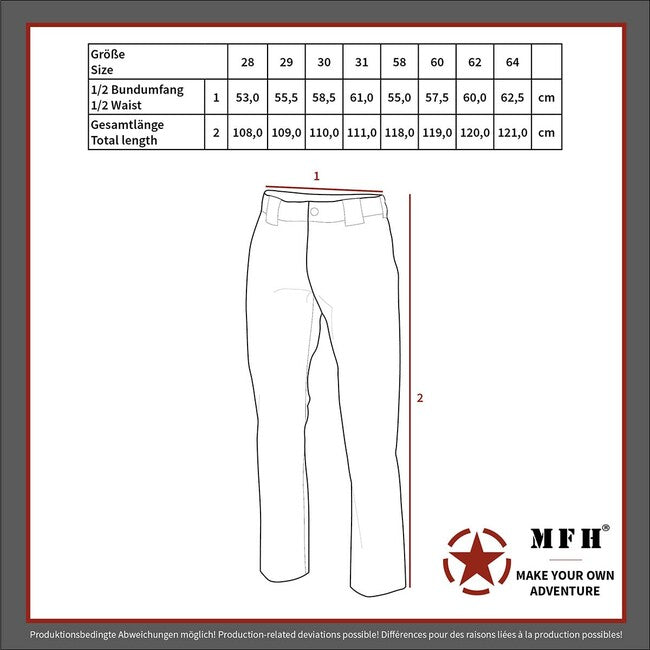 MFH BW Moleskin Trousers with Lined Interior, Oversized, OD Green