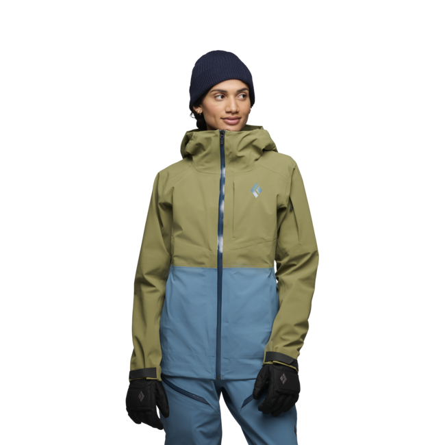 Black Diamond Recon Stretch Ski Shell ženska smučarska jakna, crag green-creek blue