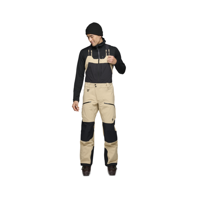 Black Diamond Recon Stretch Pro Bibs hlače moške s trakmi, khaki-smoke