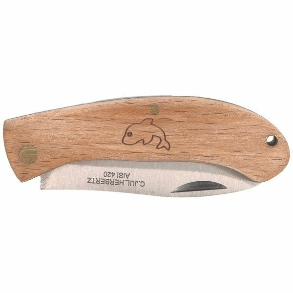 Herbertz žepni nož za otroke, bukovo les, motiv delfinov, 6 cm