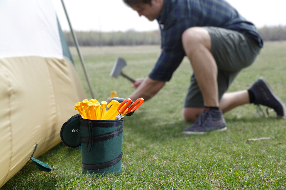 Coghlans Pop-Up Stuffbag kampinški smetnjak mini košara, 3, litrski, temno zelen