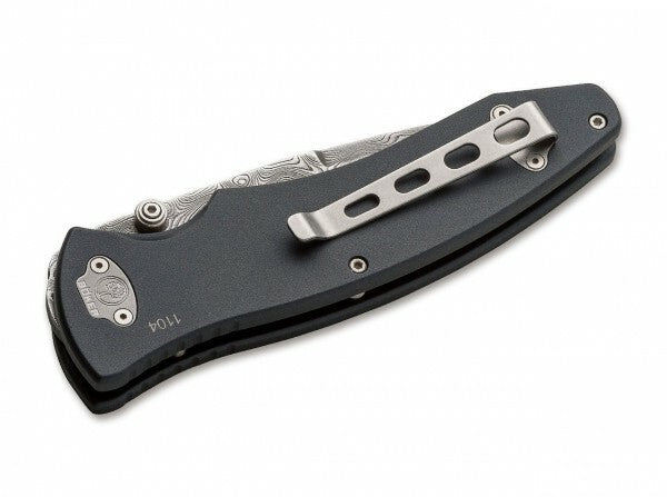 BÖKER® Tirpitz-Damascus žepni nož 9,9 cm, damask, aluminijast, oreh