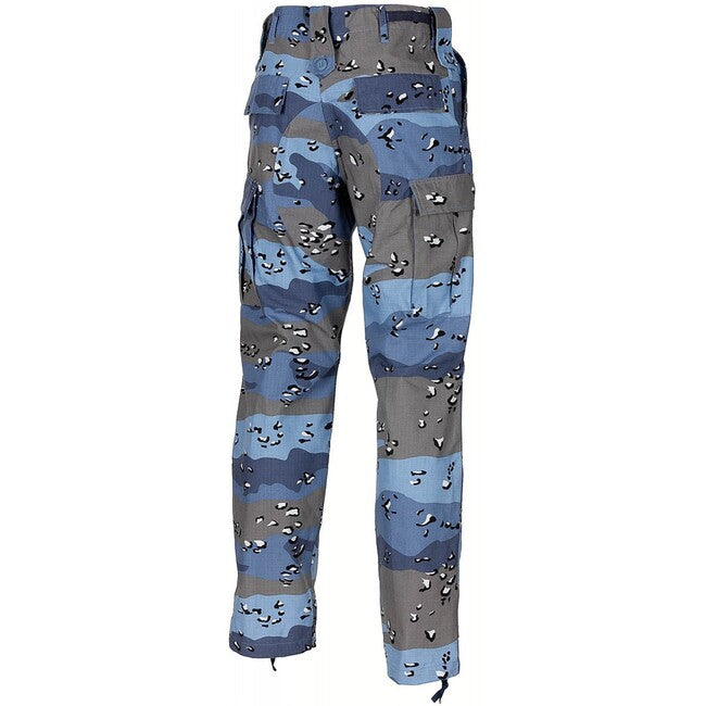 MFH US Combat BDU hlače Rip stop, chocolate chip modra camo