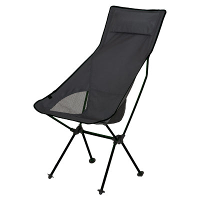 BasicNature Ultralight High Rest Camping Chair, Black