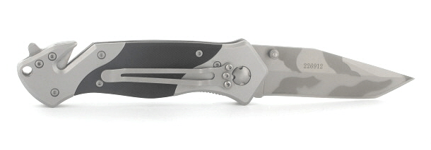 Herbertz žepni reševalni nož, nerjaveče jeklo, črn, G10, 8,6 cm