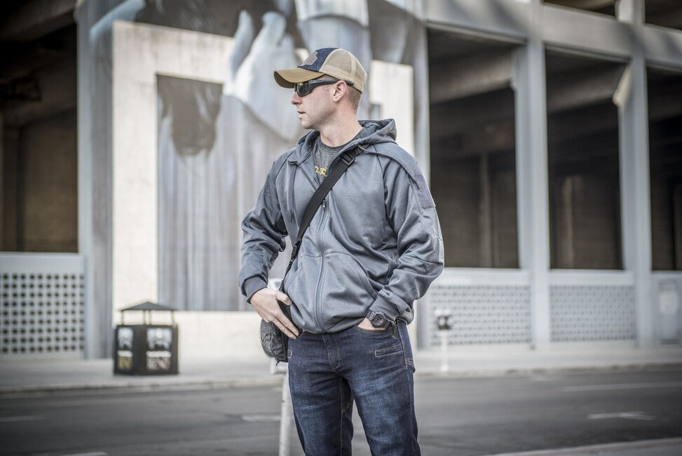 Helikon-Tex Urban Tactical Hoodie Full Zip, Melange Grey