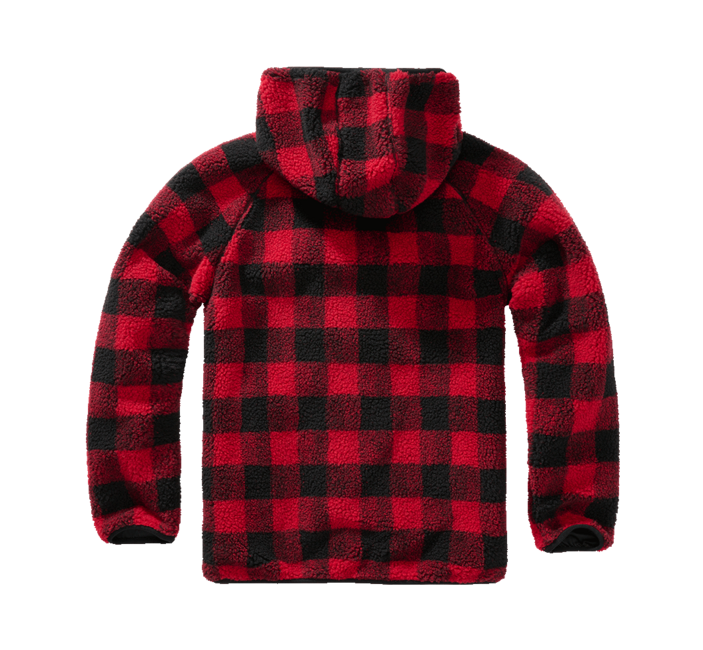 Brandit Worker jakna flisasti pulover s kapuco Teddyfleece, rdeča/črna