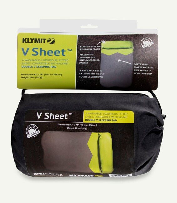 Klymit Double V Sheet zaščitni ovitek za podlogo za spanje, zeleno siva