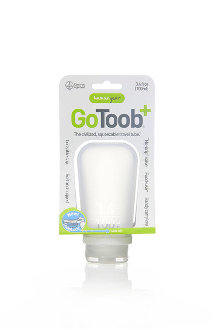 Humangear GoToob+ silikonska potovalna steklenica/posoda 100 ml, prozorna