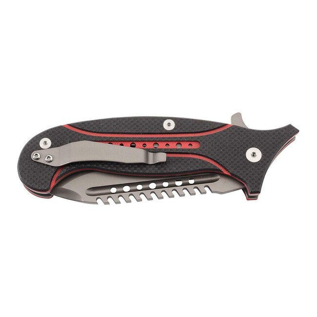 Herbertz TOP-Collection Single-Hand Pocket Knife 10cm, G10, Black-Red
