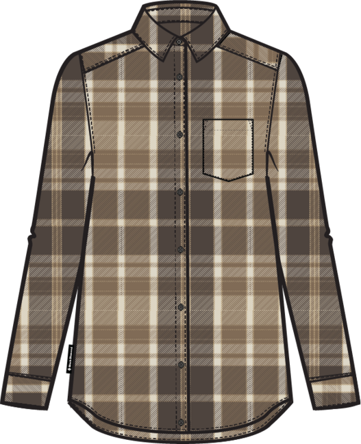 Black Diamond Project Heavy Flannel drvarska srajca ženski, bark brown-off white plaid