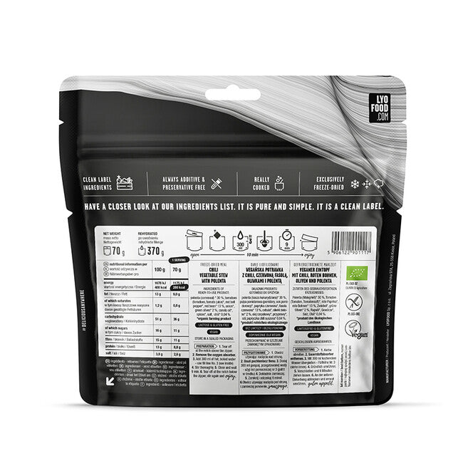 LYOfood čili brez mesa 370g