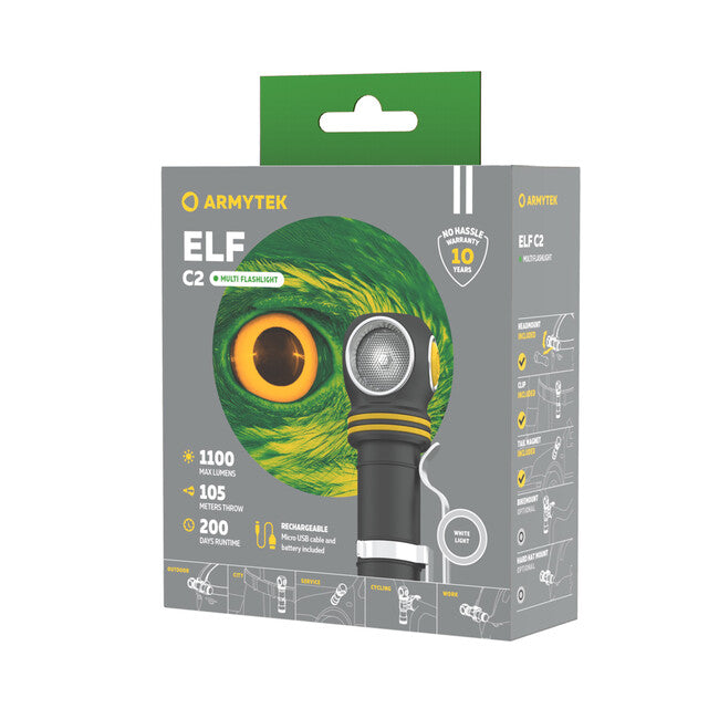 ArmyTek Elf C2 LED ročna svetilka studeno bela, napajanje iz akumulatorja, 1100 lm, 4800 h, 65 g