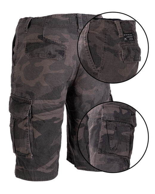 Mil-Tec VINTAGE kratke hlače iz praorane bombaže, dark camo