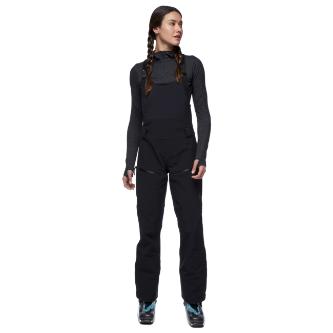 Black Diamond Recon Stretch Bibs črne hlače s trakmi, ženski