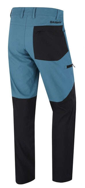 HUSKY Kavia hlače softshell moški, turkizna/črna